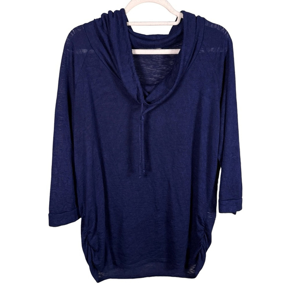 Olivia Moon Tops - Olivia Moon Deep Blue Navy Cowl Knit Top Size L Relaxed Fit Casual Streetwear